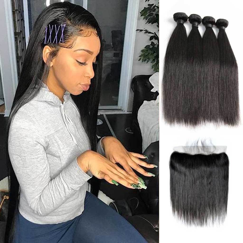 4 Bundles + 1 HD Frontal